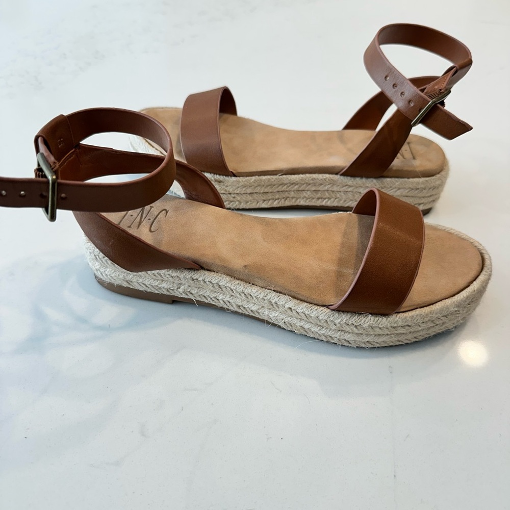 INC International Concepts Tan Espadrille Sandals
